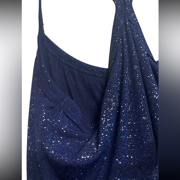 Papaya Navy Blue Glitter Mini Dress - Picture 3 of 5